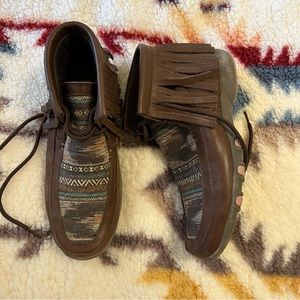 Roper Leather Fringe Ankle Ankle Mocassins